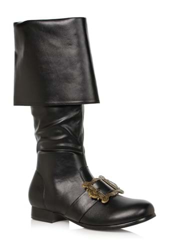 Mens Black Pirate Buckle Boot