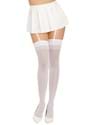 Women's White Sheer Thigh High w/ Back Seam