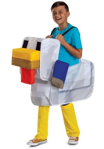 Kids Minecraft Chicken Jockey Pop Out Ride Costume